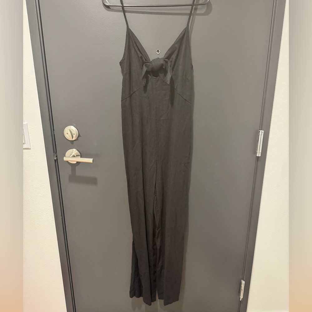 Front Bow Black Jumpsuit